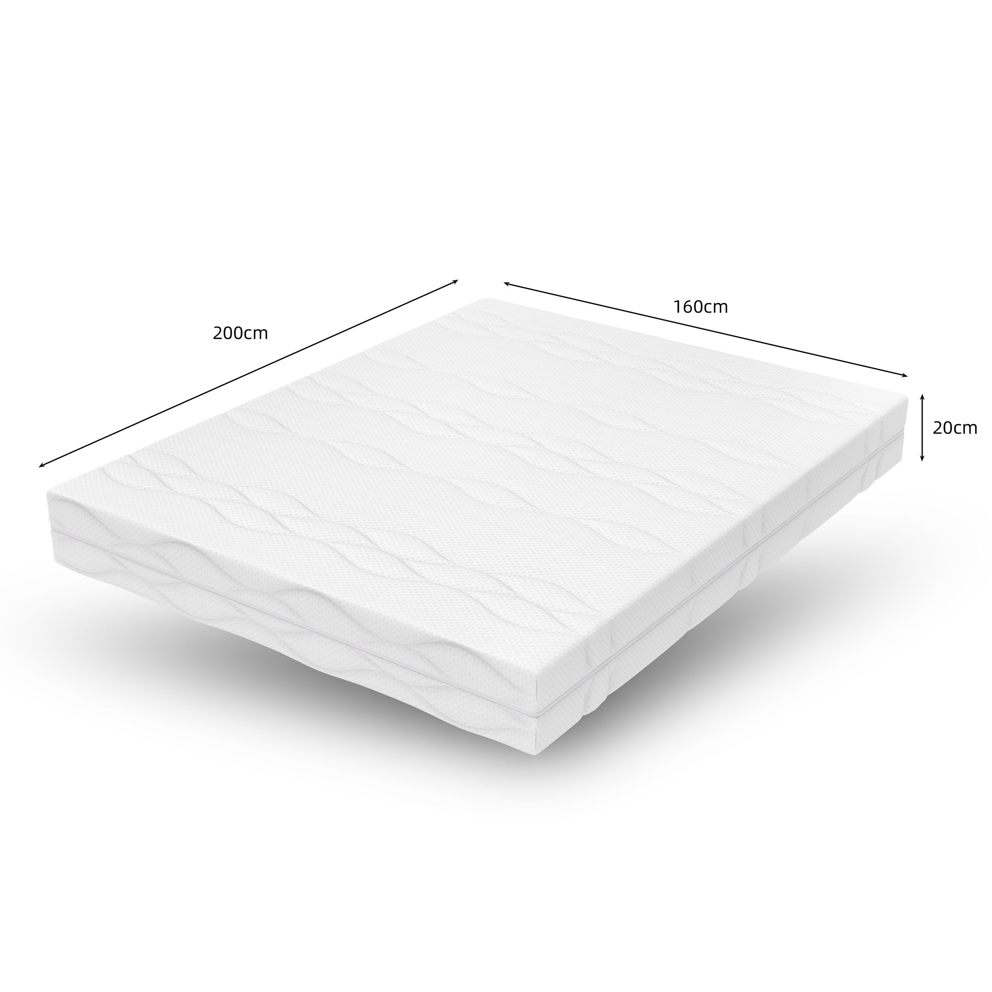 Mattress Pocket Spring H3 7-Zone Oeko-Tex Certified 160x200 cm (20 cm Height)