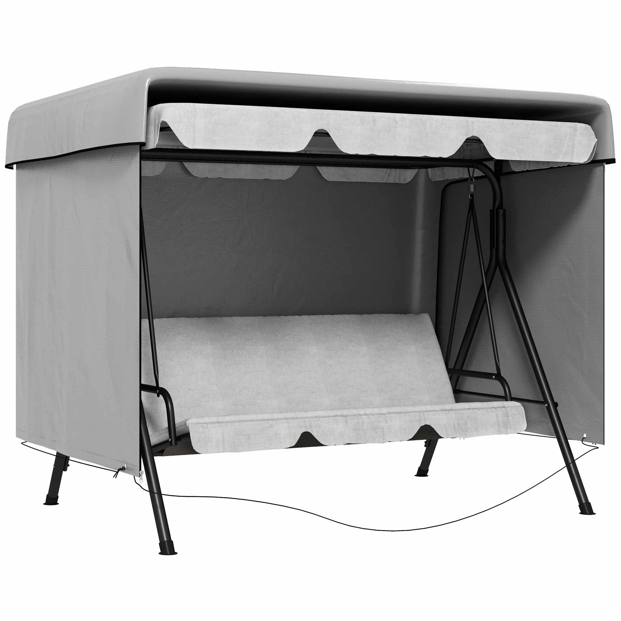 Protective Cover Waterproof UV Protection Rectangular PE Grey
