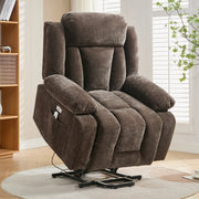 Electric Power Lift Recliner Chair Sofa with Massage, Heat, Heavy Duty Safety Motion, Storage Pocket, Cup Holders, USB Ports, Fabric