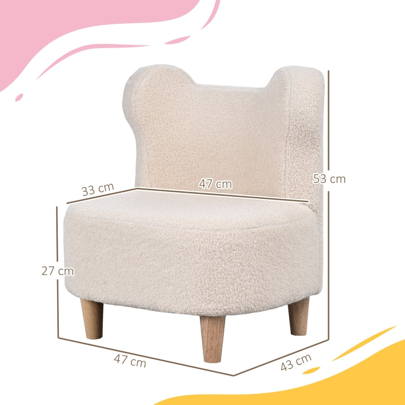 Kindersessel, Bärenohren, Schaumstoff, Beige