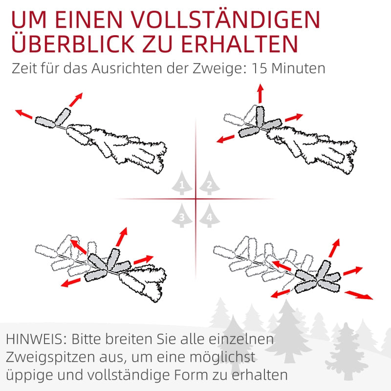 Christmas Tree 180 cm, LED Lights, Metal Base, Green