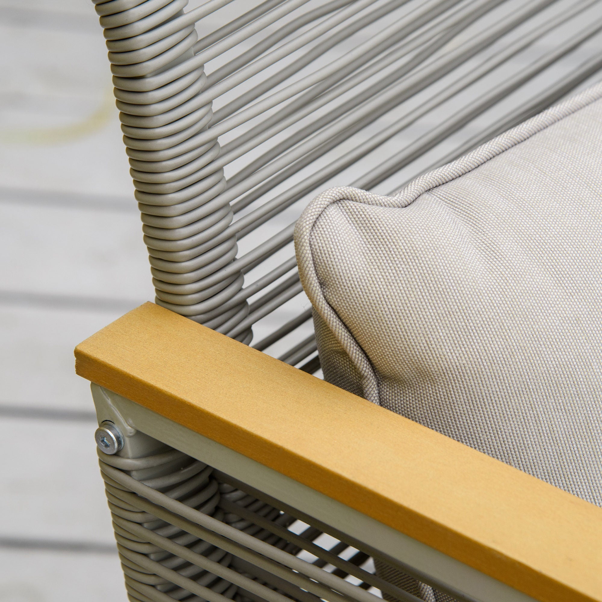 Rattan Garden Furniture Set, 4 Pieces - Grey