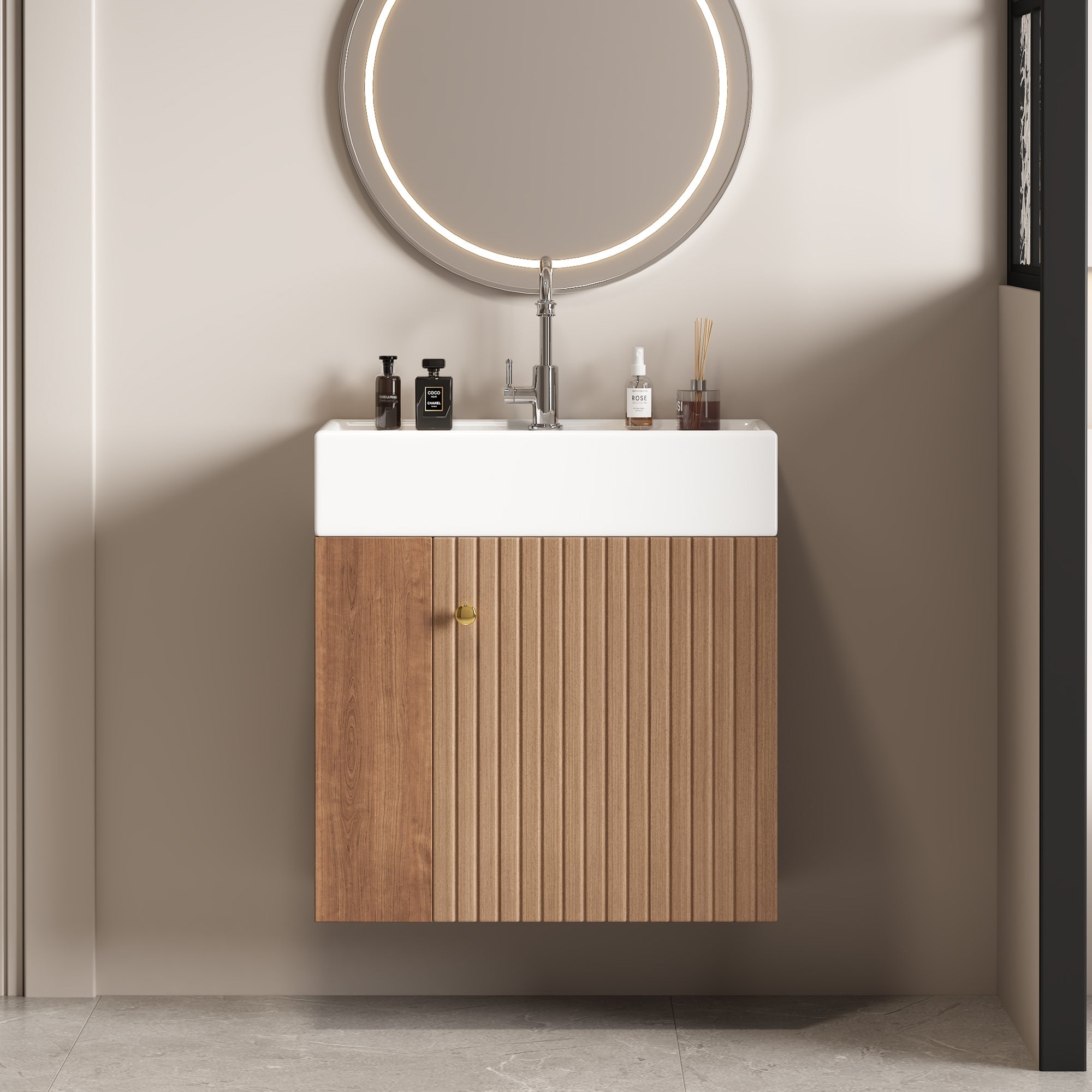 Bathroom Furniture Washbasin, 55cm Vanity Unit, Hanging, White
