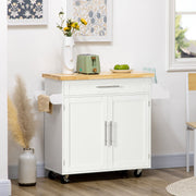 Kitchen Trolley Serving Cart Worktop Spice Rack Towel Rail White