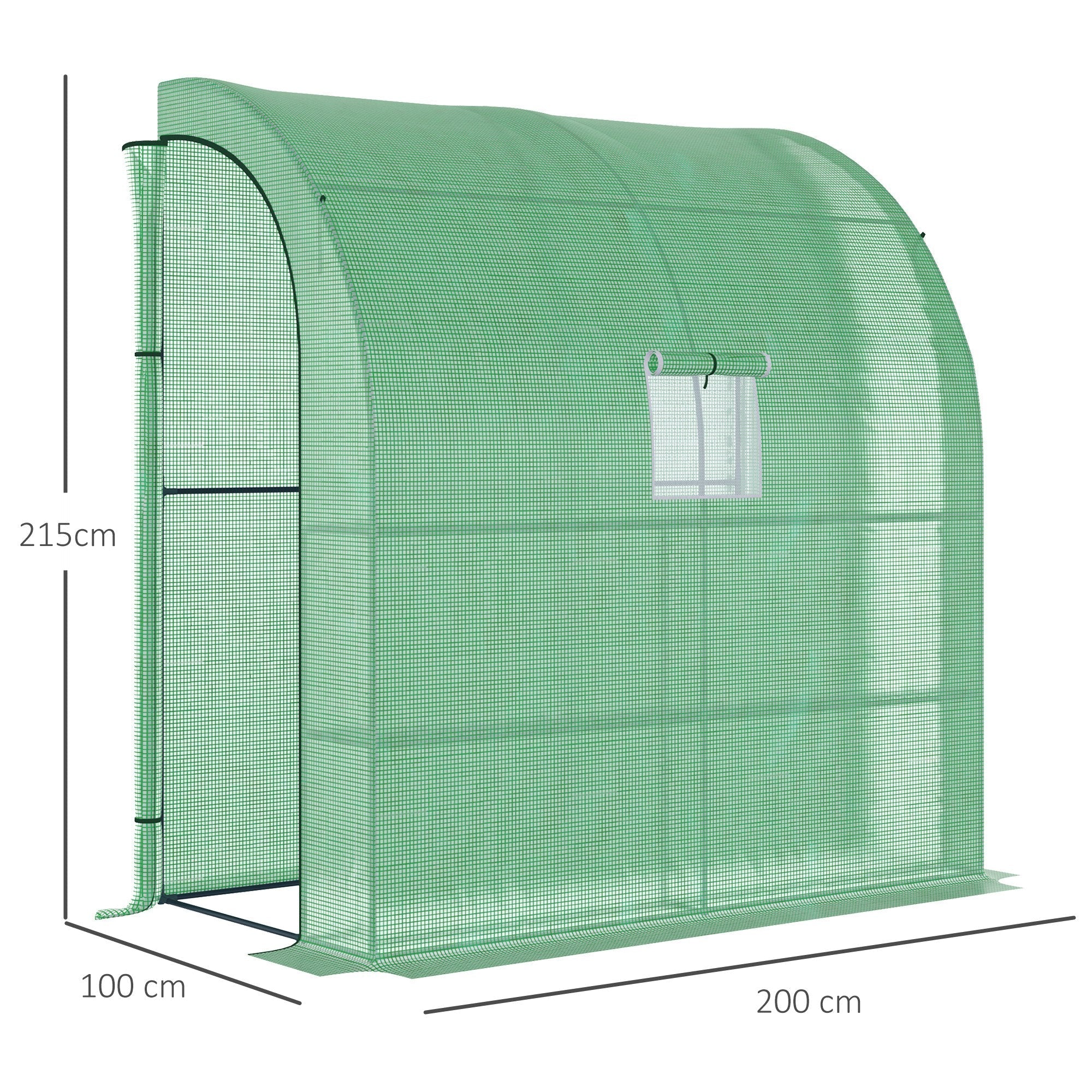 Polytunnel Greenhouse 2 Doors UV Protection Steel & PE Green