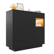 Shoe Cabinet, Adjustable Shelves, Black and Wood