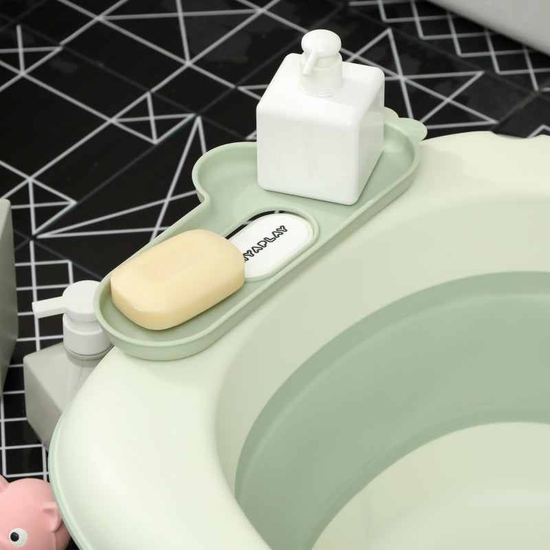 Baby-Badewanne, faltbares, rutschfestes Elefanten-Badkissen, Grün