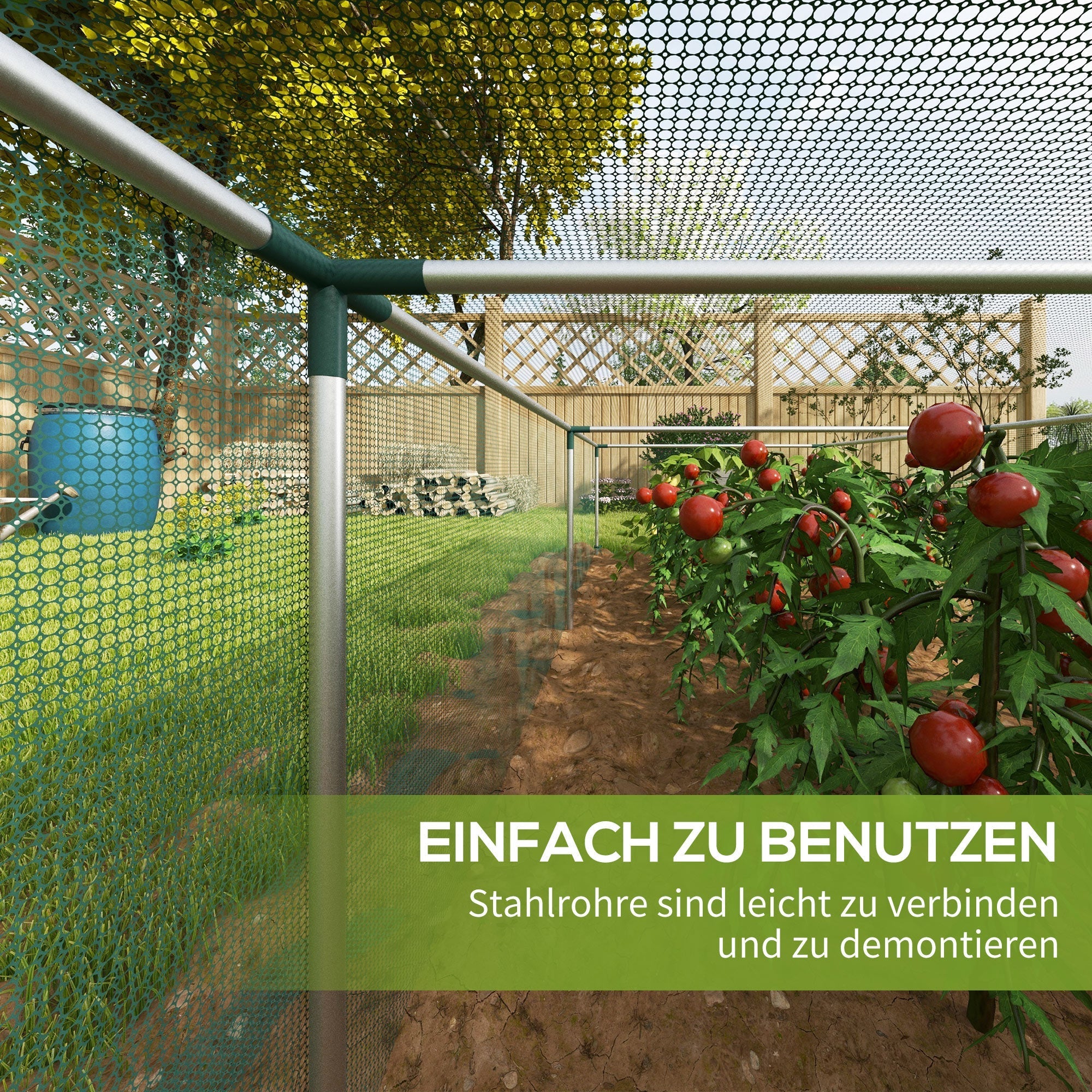 Plant Protection Tent 1.25 x 3.73 m Zippered Door Windproof Insect Net