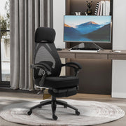 Office Chair, High Back Swivel Adjustable Height with Footrest, Black