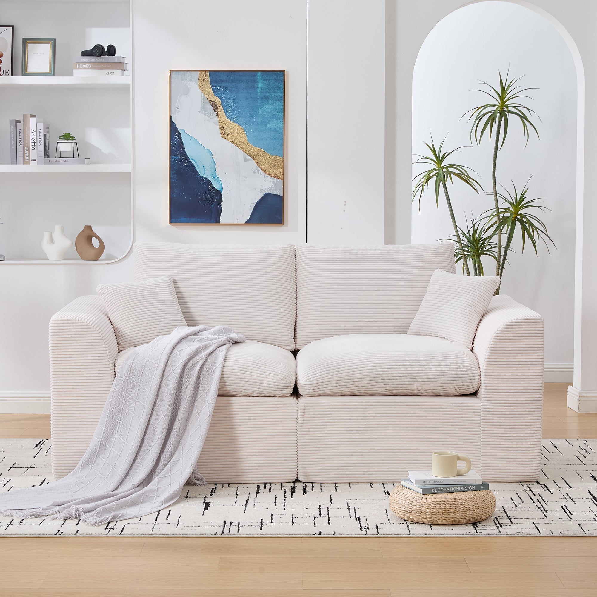 Sofa Two-Seater Modern Minimalist Nordic Style - Fabric