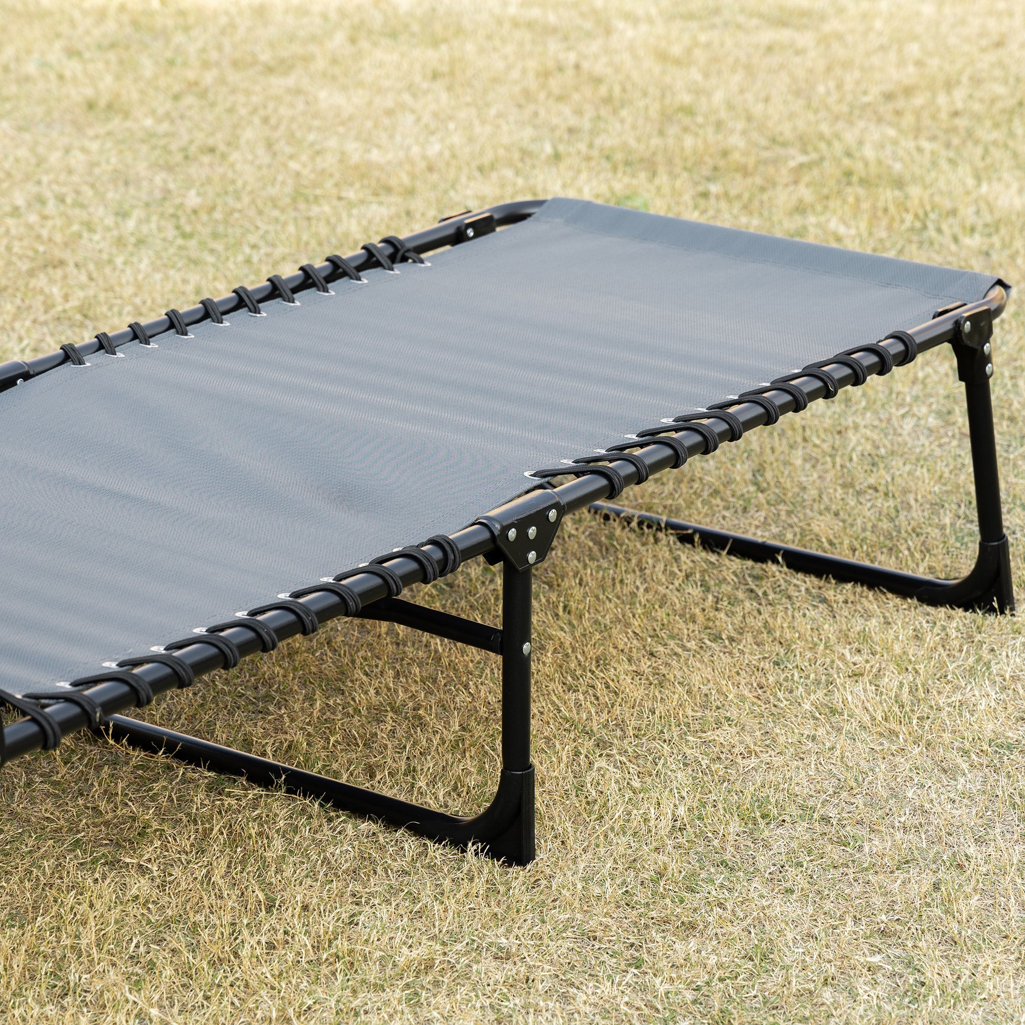 Outsuuny Folding Sun Lounger, 5-Position Adjustable Backrest, Weatherproof, Grey