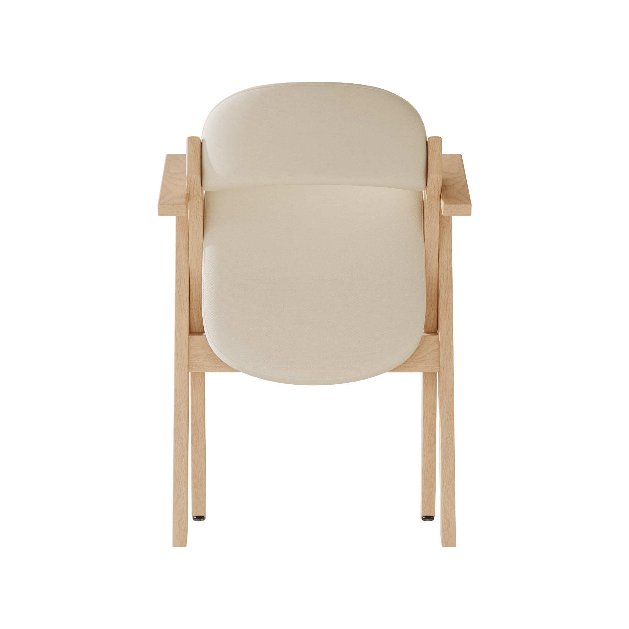 Folding Dining Chairs, Set of 4 Solid Wood Foldable and Breathable Chairs, Linen Beige