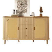 Sideboard, Drawers Shelves Metal Legs, Wood Look