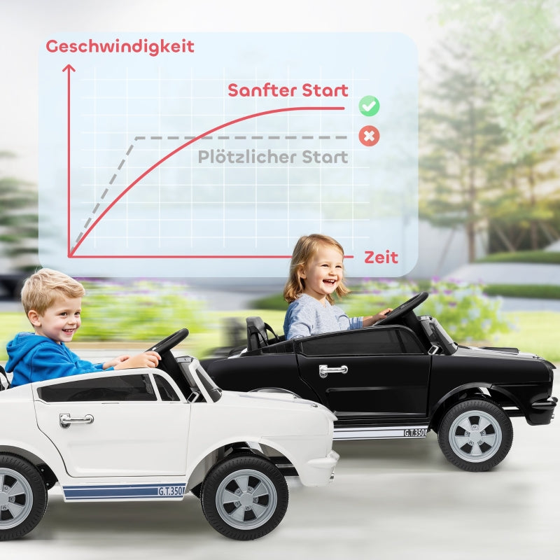 AIYAPLAY Children's Electric Car, 12V with 2.4 GHz Remote Control, White