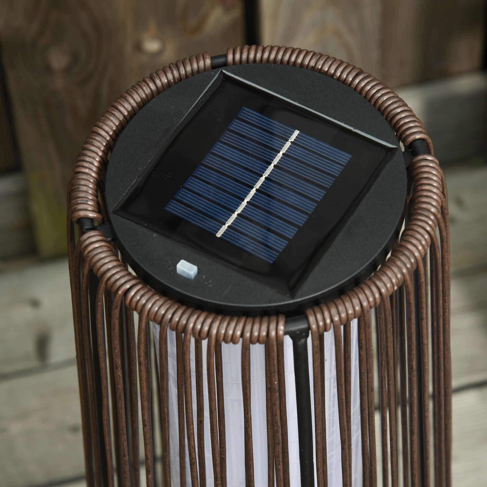 Solar Lamp Garden Lamp Rattan Automatic LED Brown