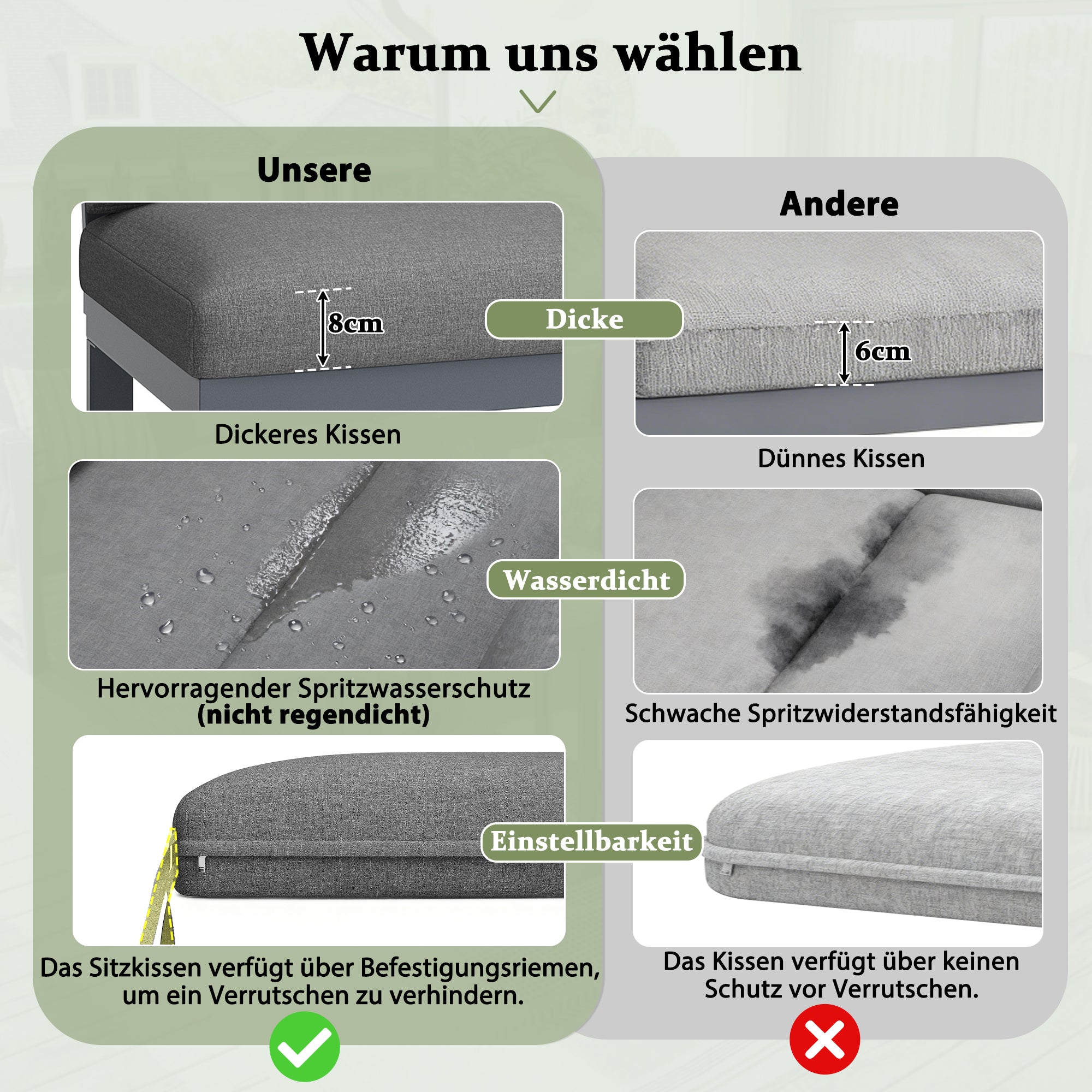 Garden Lounge Set Modular 5-6 Seater Adjustable Legs - Grey