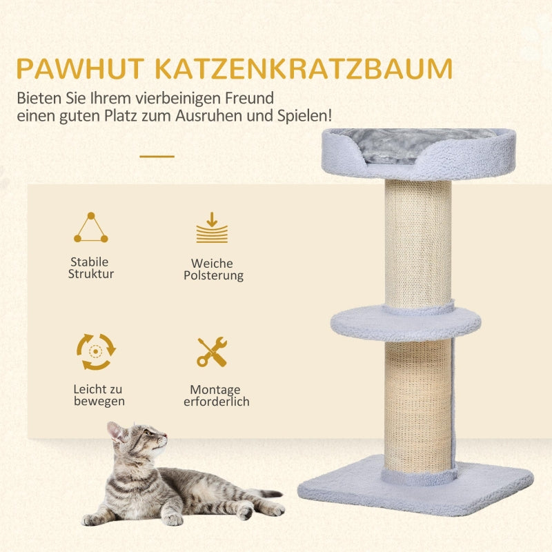 Katzenbaum, Kratzbaum, Plattform, Sisal, Hellblau