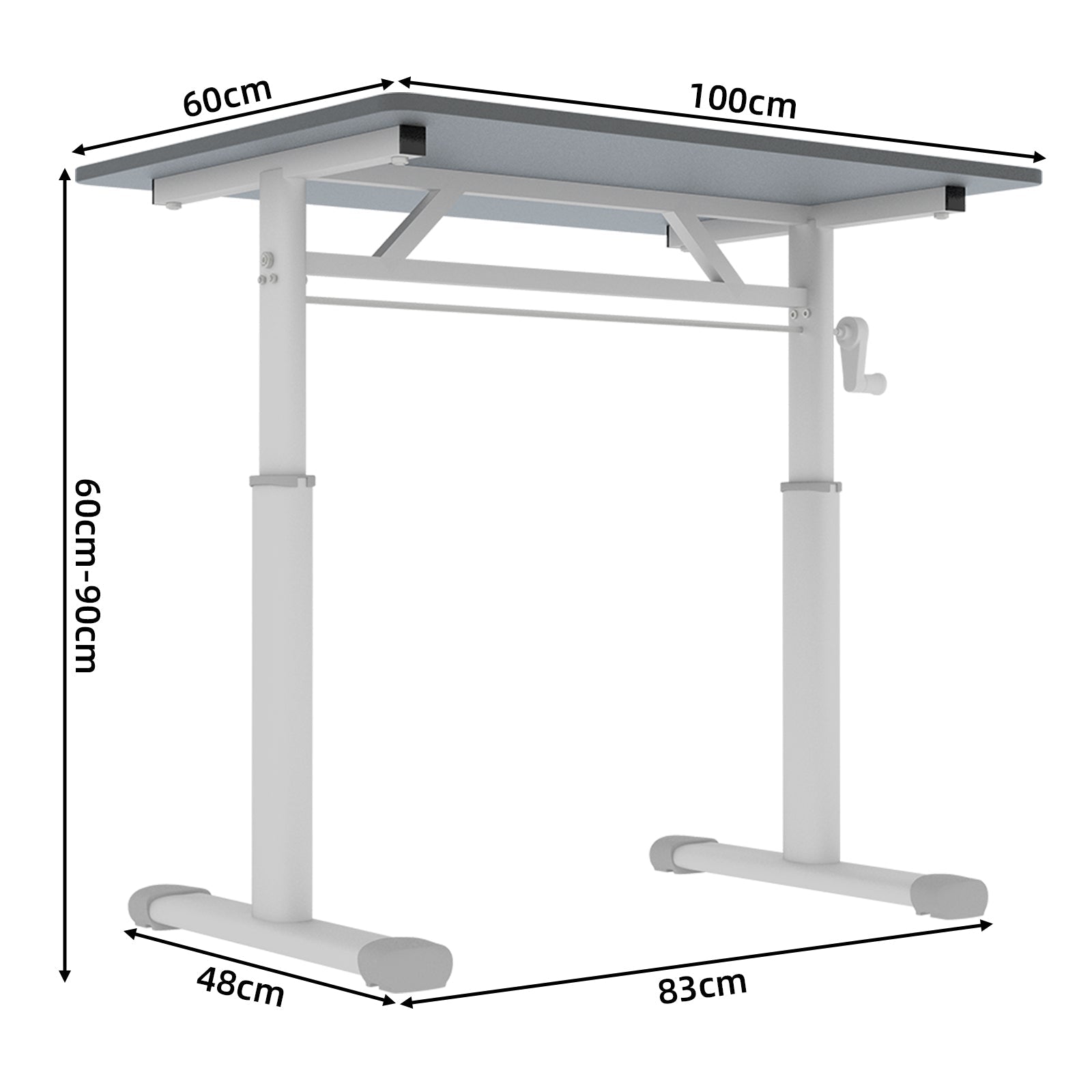 Adjustable Study Desk - Height-Adjustable, Multi-Purpose Home/Office, Compact