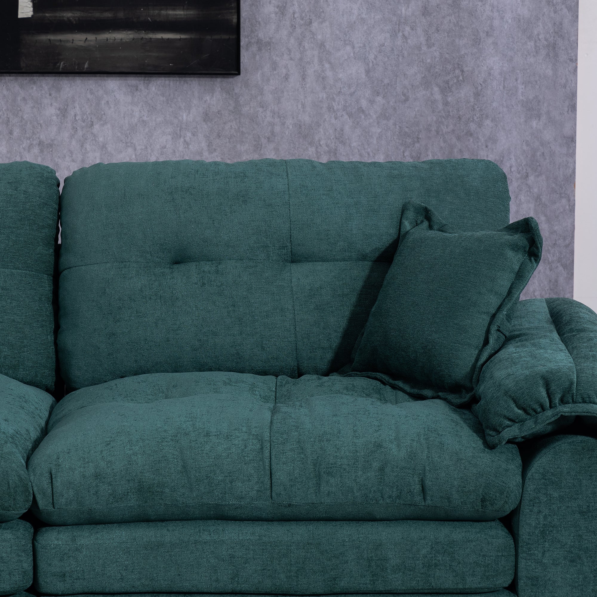 213 cm Deep Two-Seater Sofa with Memory Foam and Pocket Springs, Chenille