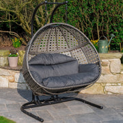 Double Hanging Pod Chair - Grey - Rathwood Store