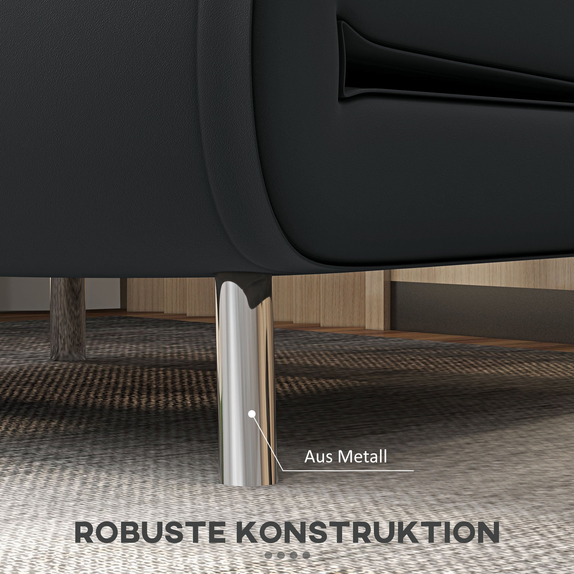 Folding Armchair, Bed Function Single Sofa, Velvet Black