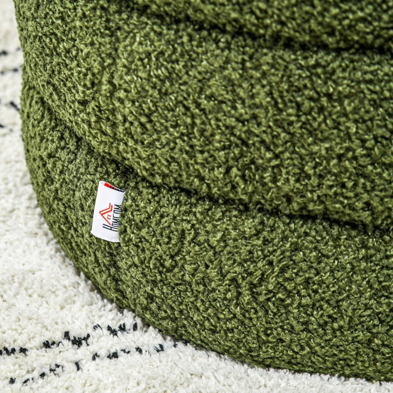 Hocker, rund, Teddyfleece, Grün