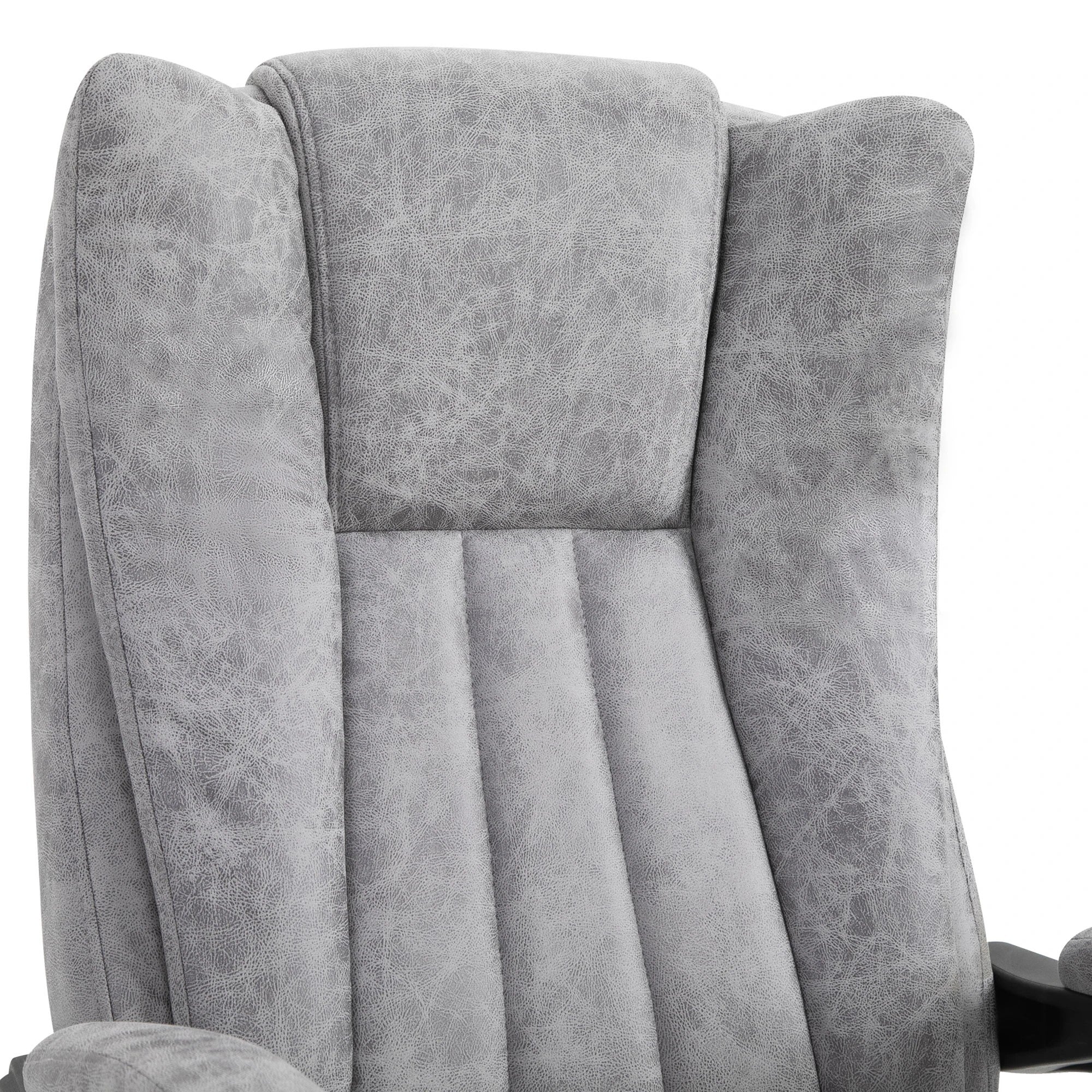 Vinsetto Massage Office Chair with Heat, Reclining, Footrest, Grey