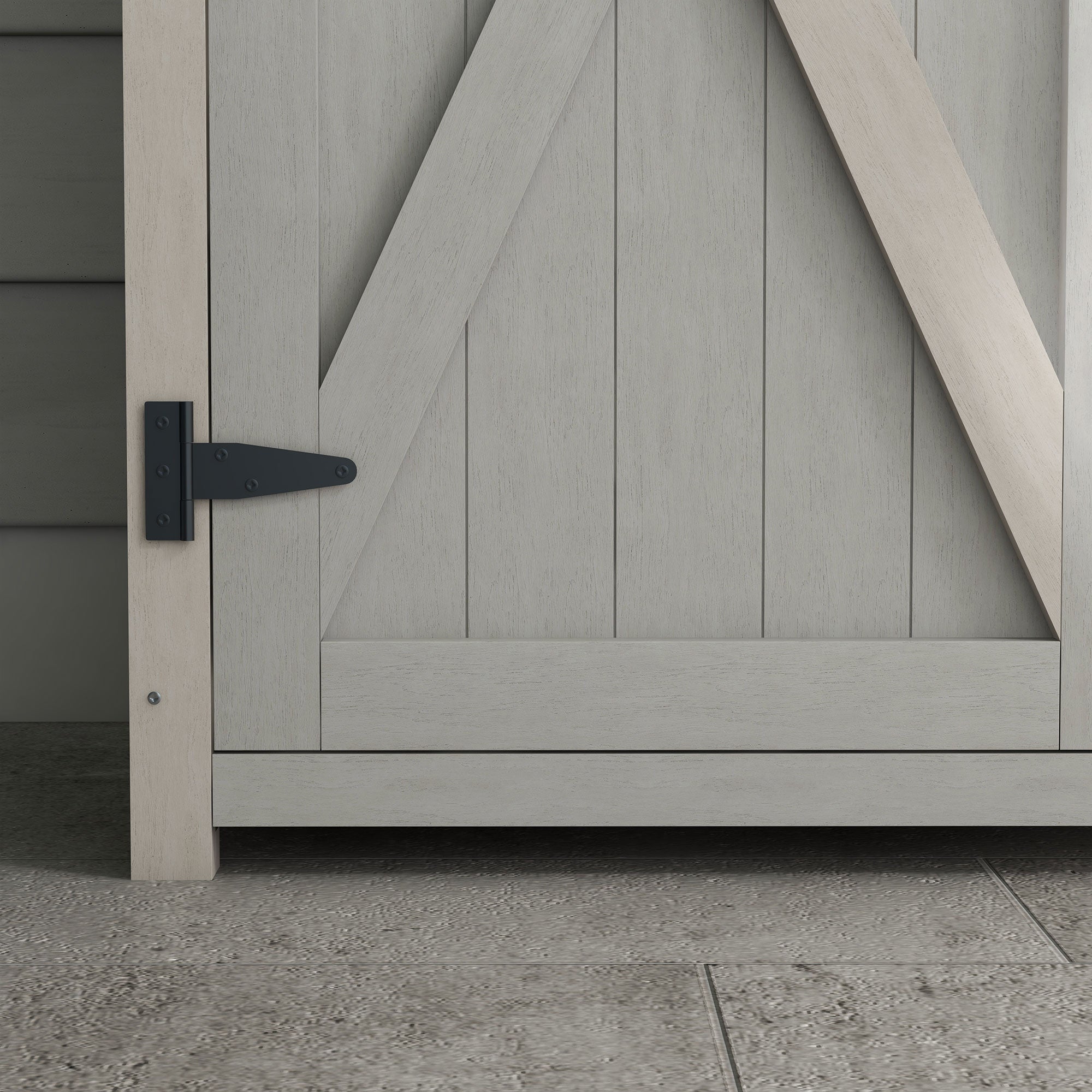 Garden Cabinet Wooden Tool Shed with 2 Doors, Light Gray