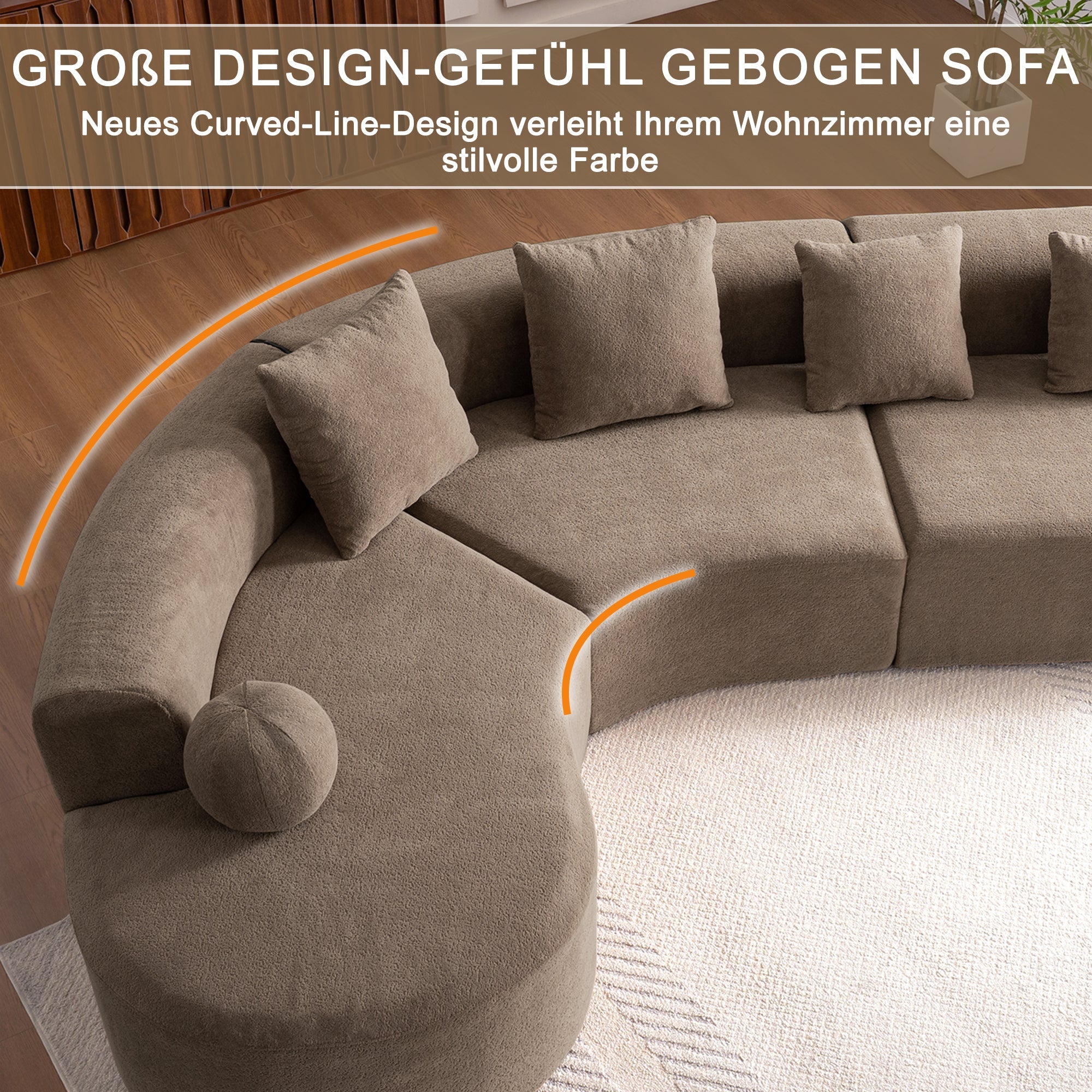 Sofa Large Arched Cloud-Like L-Shape
