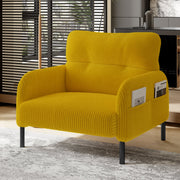 Sofa/Chair, Comfortable Seating with Side Pockets, Velvet Fabric