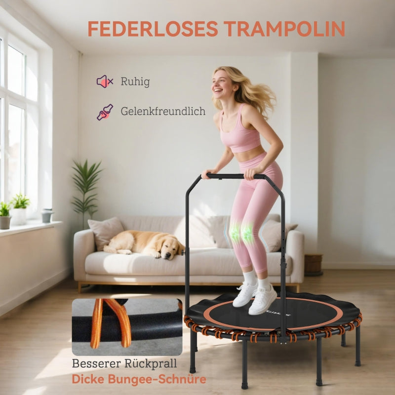 Fitness Trampoline Adjustable Handrail Indoor/Outdoor - Orange