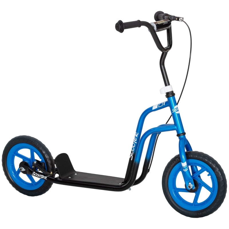 Children's Scooter with Adjustable Handlebars, Large Wheels and Handbrake, Blue