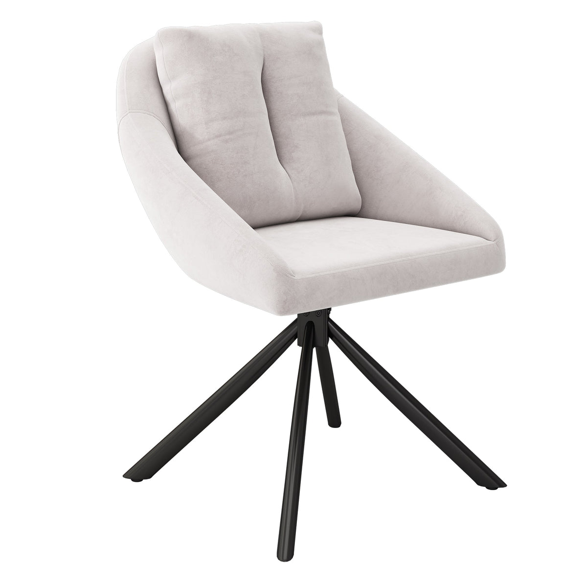 Swivel Dining Chair Modern Ergonomic - Beige Velvet
