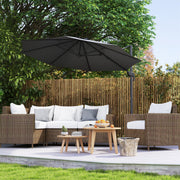 Overhanging Cantilever Parasol, 3x3m, Black