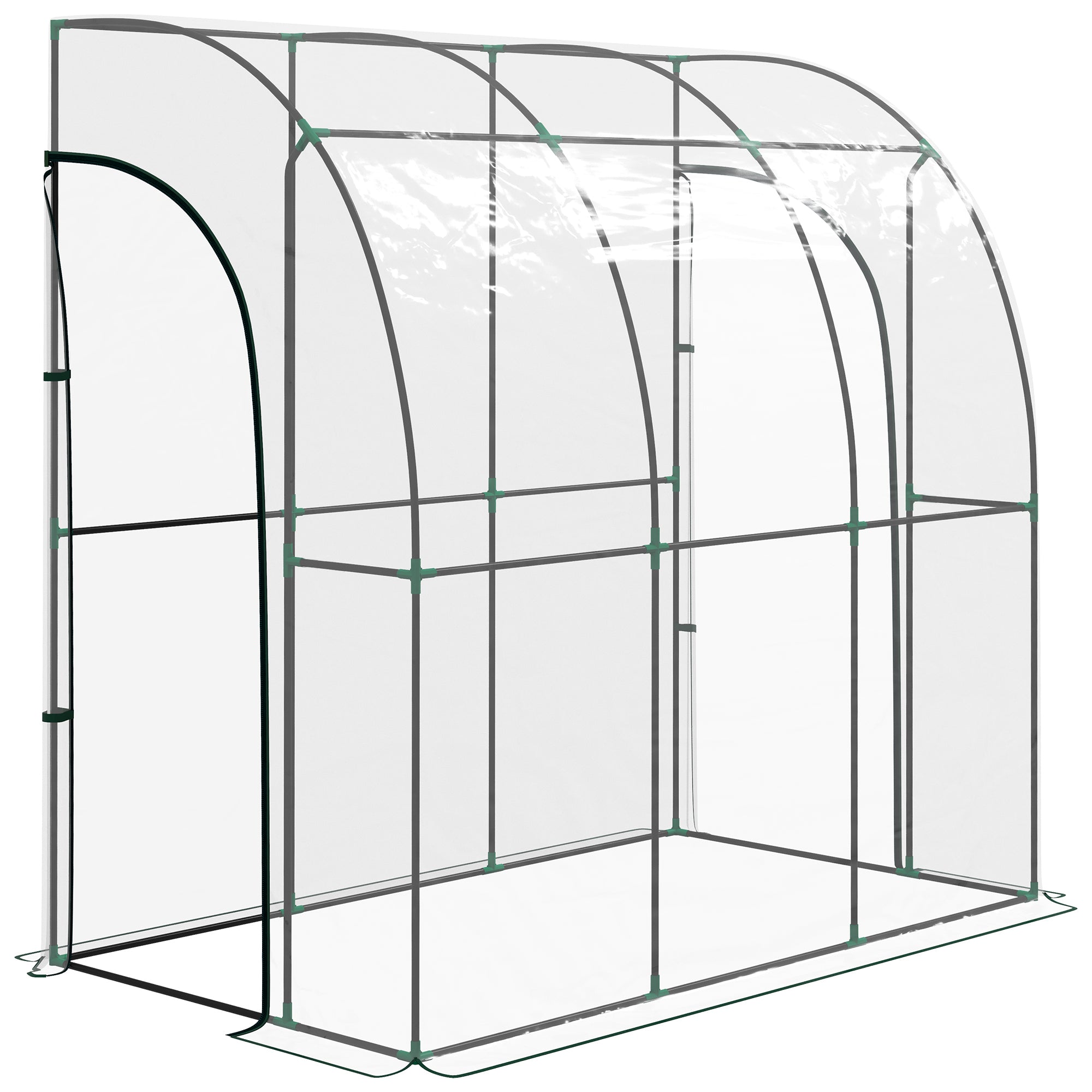 Walk-In Lean To Greenhouse 214cm x 118cm Clear