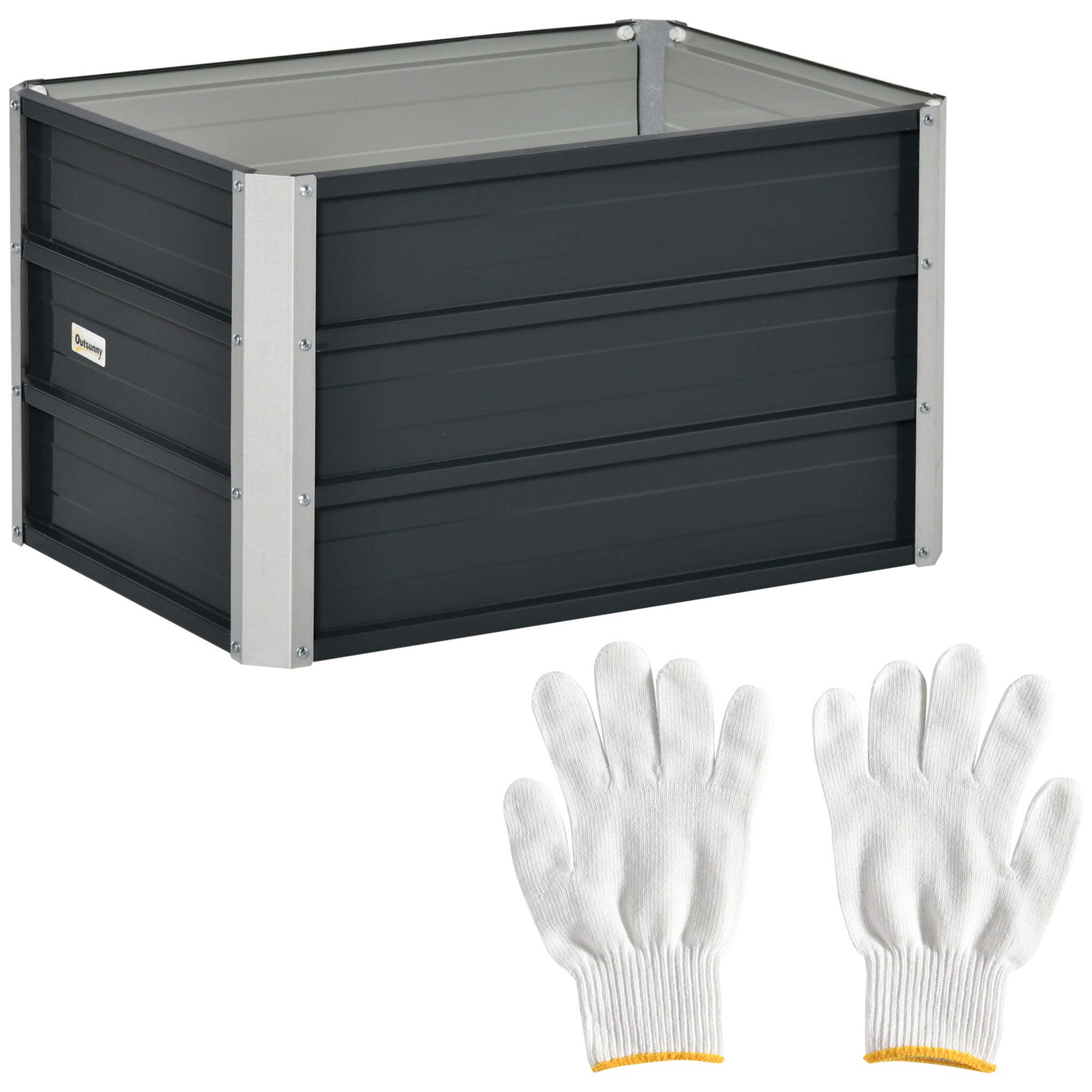 Raised Garden Bed Planter Box 66x47x40cm Robust Steel Dark Grey