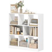 Bücherregal, 8 Ablagen, Weiß