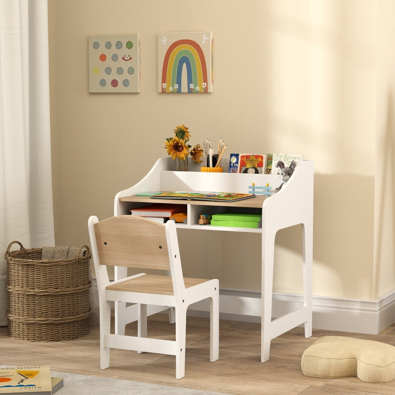 Children's Desk Set, Storage, Chair, Wood