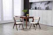 HOMEFUN Wooden Folding Chairs with Cushion, 2 Pack - Cream
