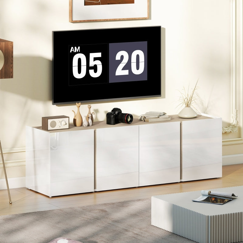TV Stand, 65-inch, Soft-Close Doors, Adjustable Shelves, Cable Holes, White