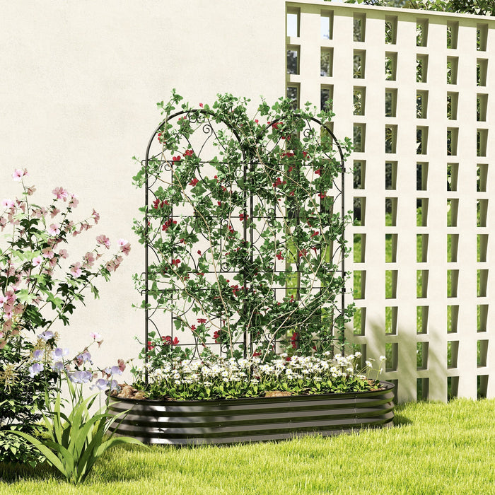 Metal Trellis 2-Piece Set, Rustproof 50x150cm Climbing Aid, Black