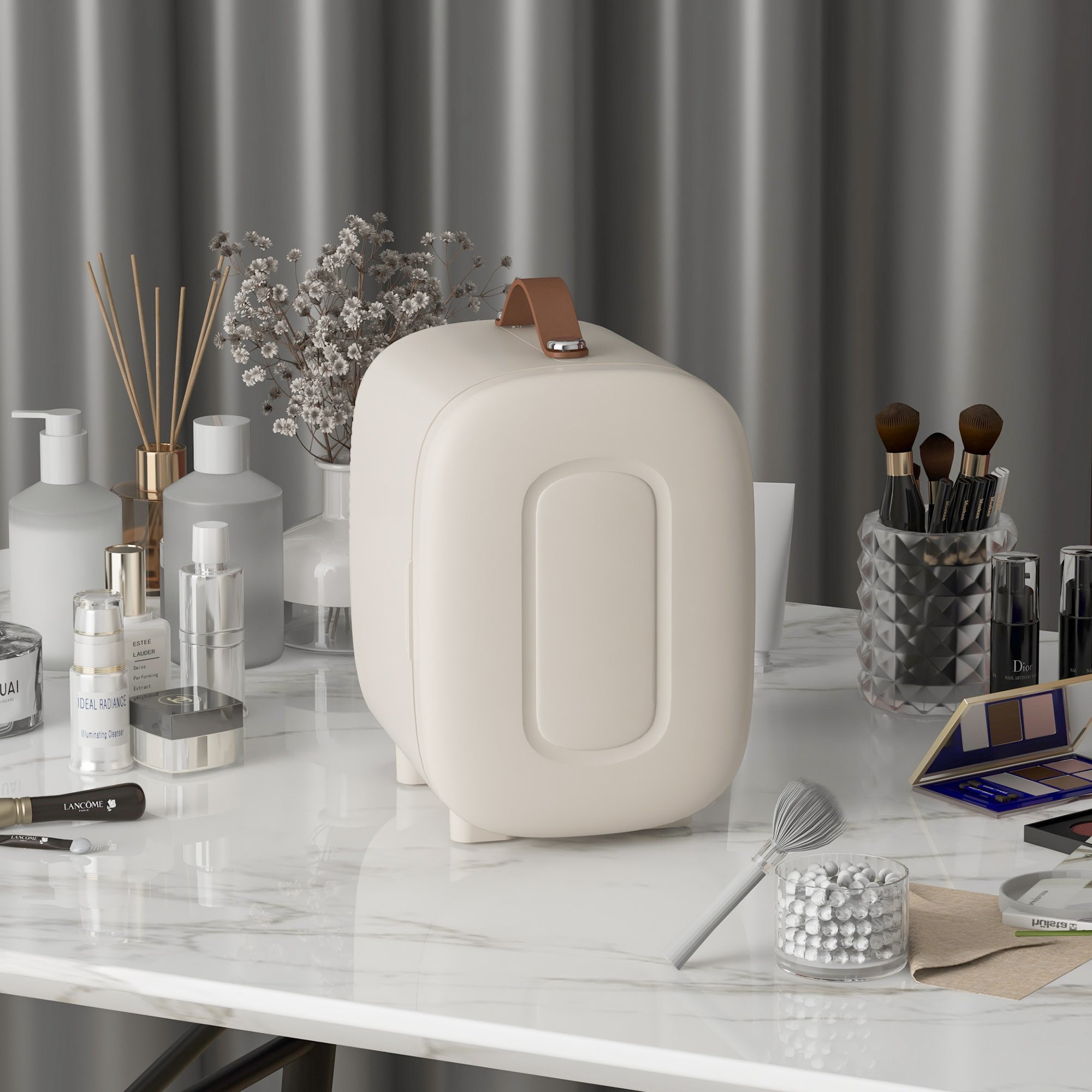 Mini Fridge 4L Cosmetic Refrigerator Cooling/Heating Cream White