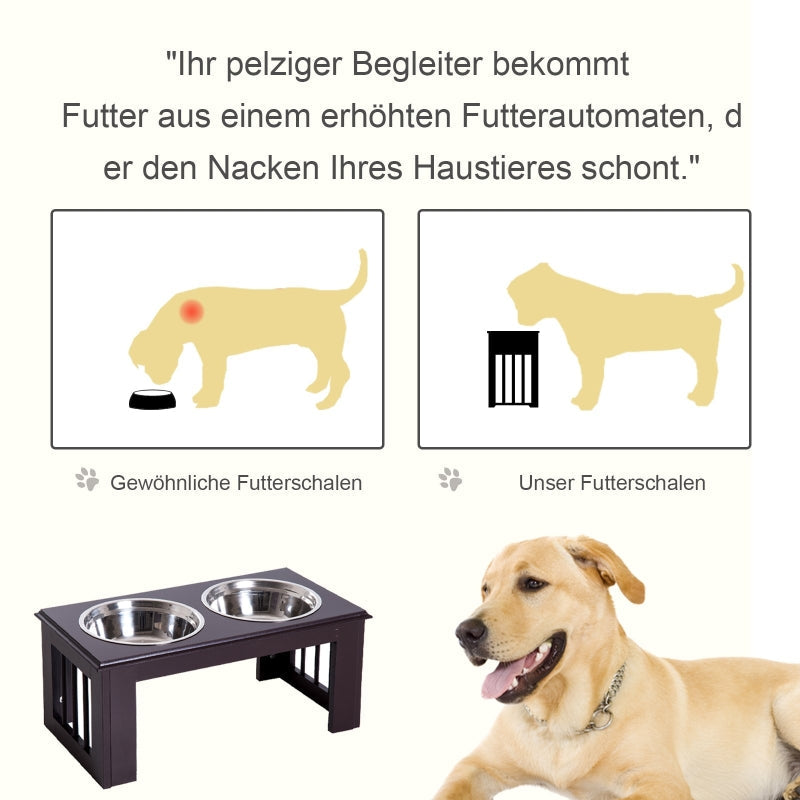 Hundefutterstation, rutschfest, 2-Liter-Näpfe, Grau