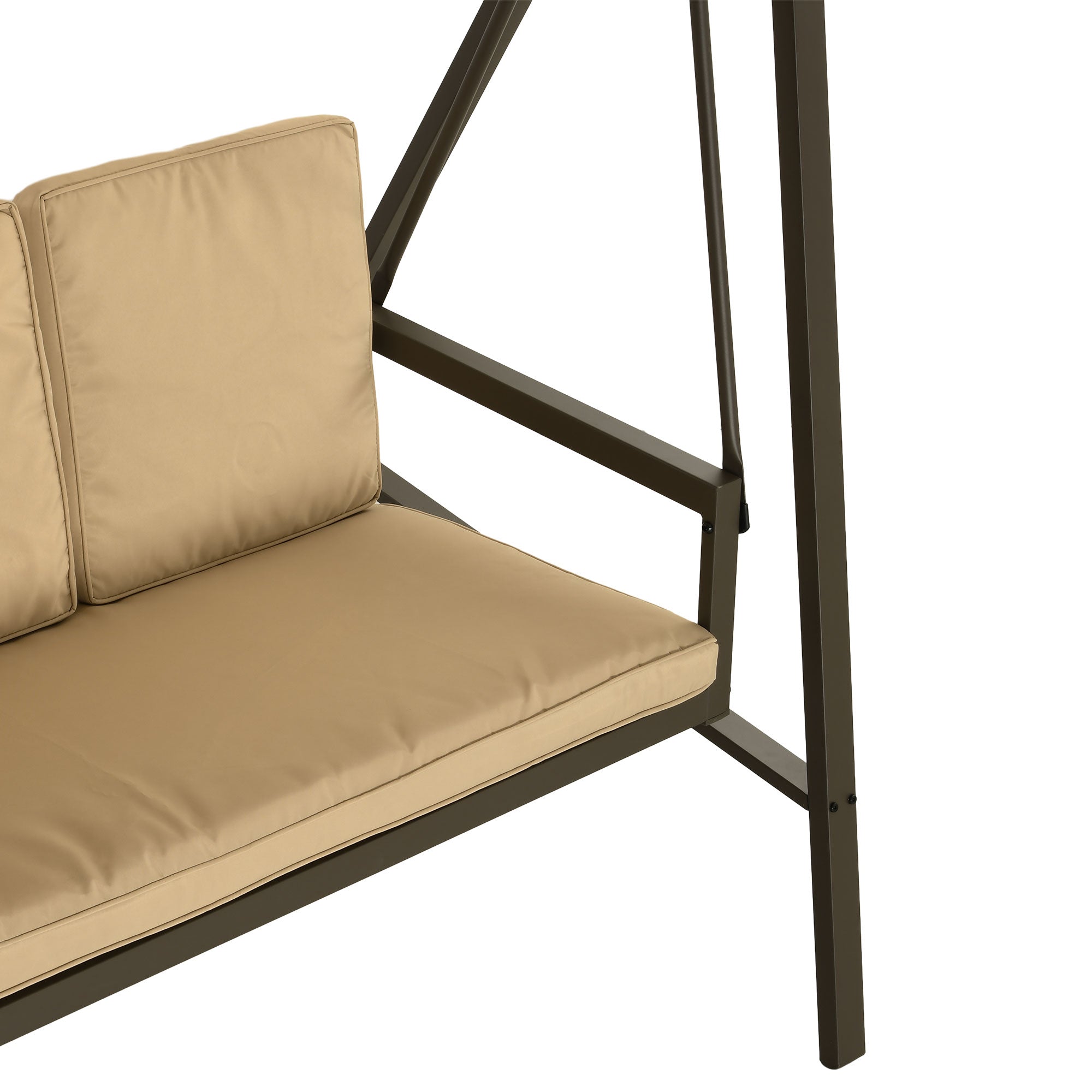 Hollywood Swing Set 3-Seater Adjustable Canopy Back Cushions 360 kg Beige