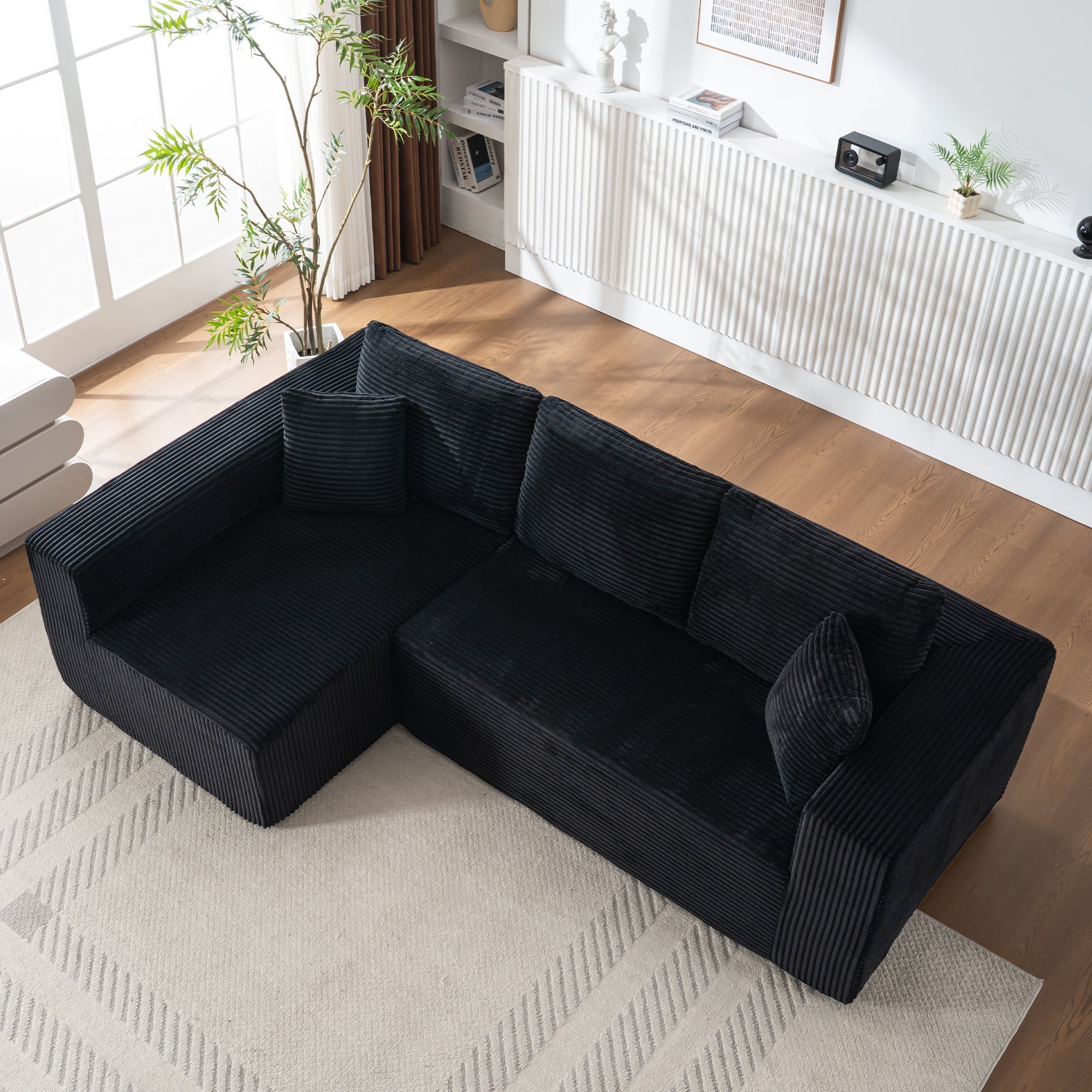 Wide Armchair Modular L-Shaped Chaise Lounge - Core Fabric