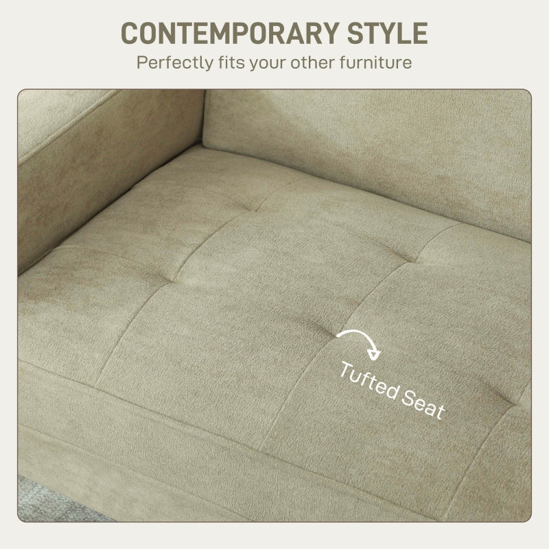 Sofa Two-Seater Velvet-Feel Beige