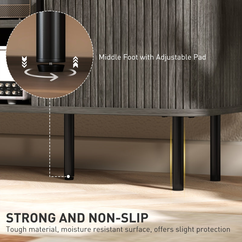TV Stand Cabinet for TVs up to 55 Inches, Storage Shelves and Cupboard, Grey
