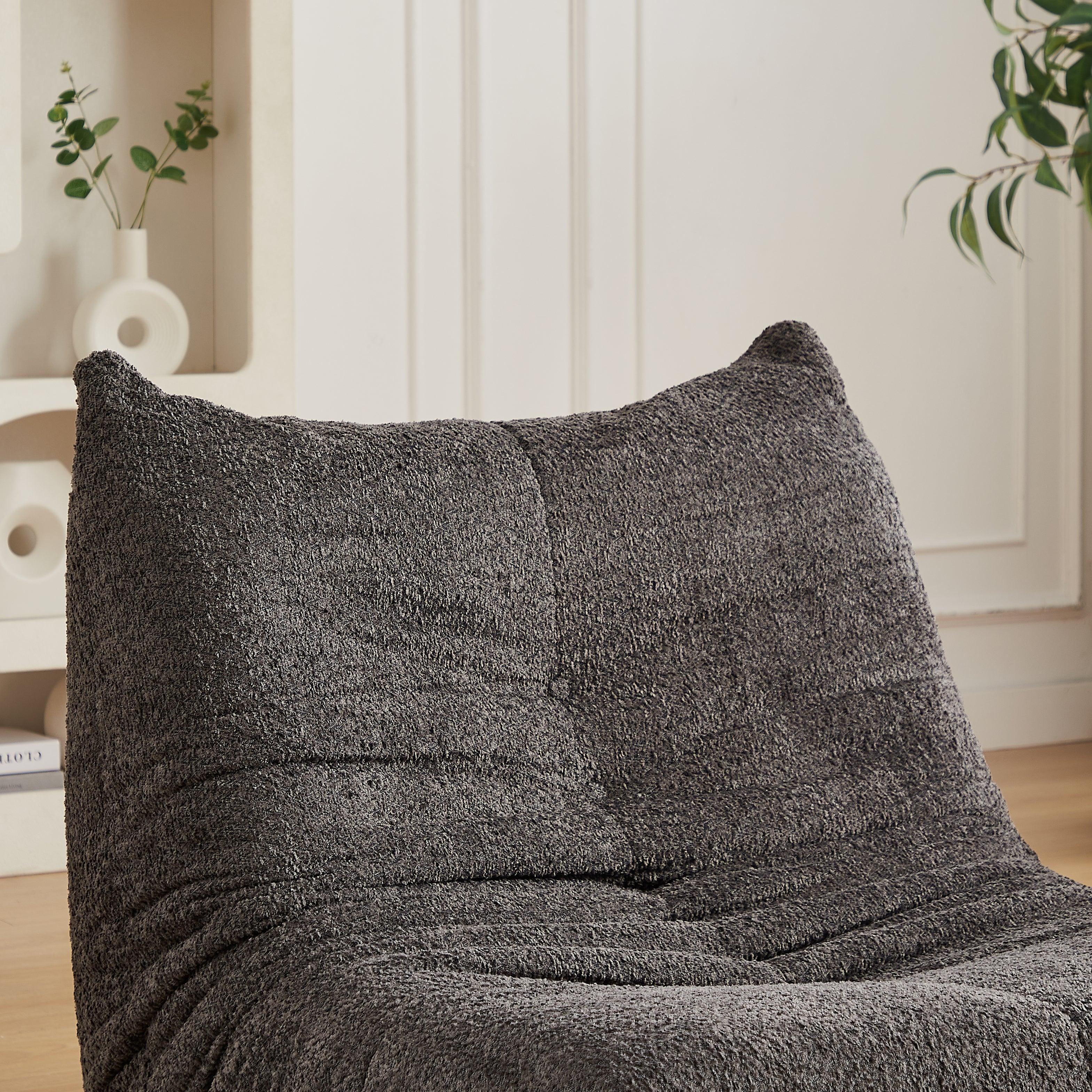 Togo Style Floor Lounge Chair Memory Foam - Chenille