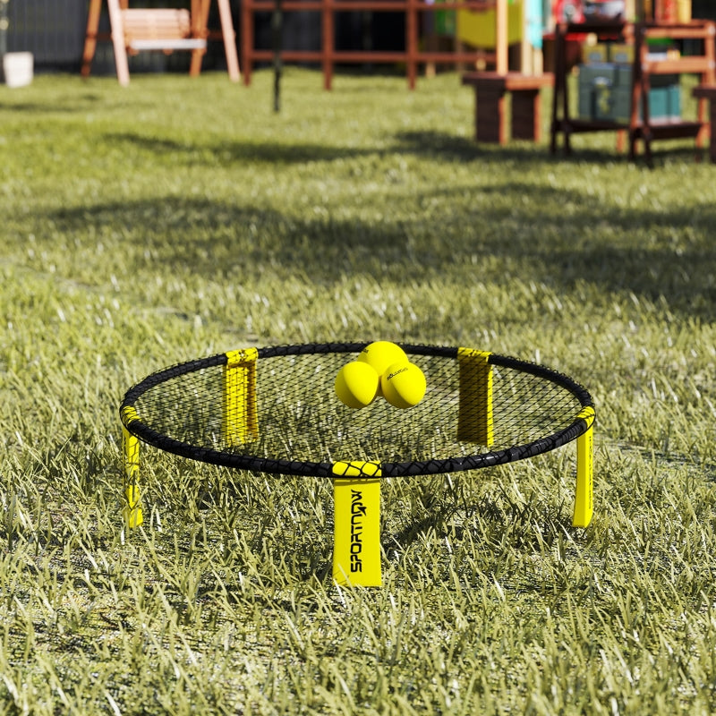 Roundnet Set, Spielnetz, 3 Bälle, Tragetasche, Ballpumpe, Spikeball Set