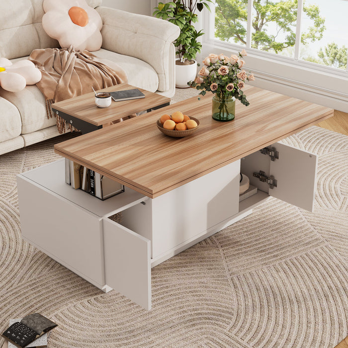 Coffee Table, Modern Double Lift Mechanism with Hidden Storage, 50kg Capacity